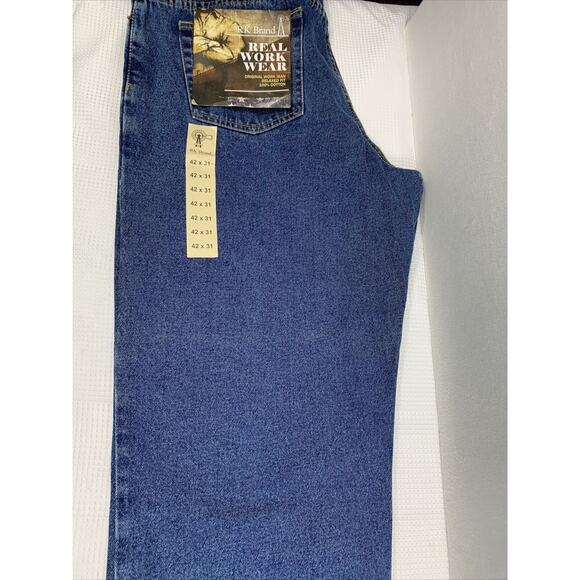 RK‎ Brand Jeans Mens 38 x 30 Relaxed Fit Medium Wash Denim Workwear - Picture 12 of 13
